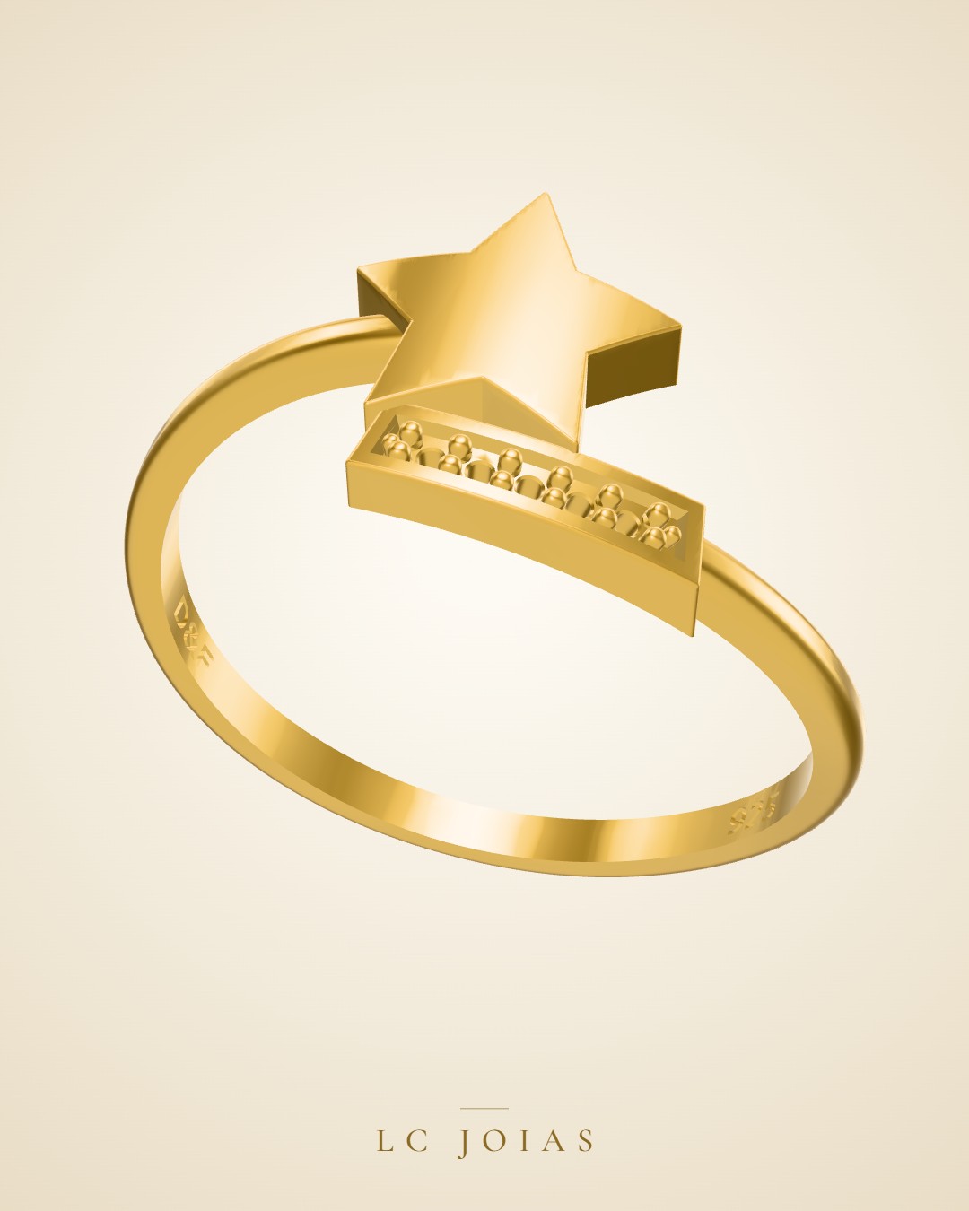 Anel ag 1930 an em ouro
