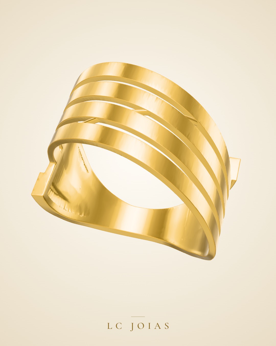 Anel 7350 an aro em ouro