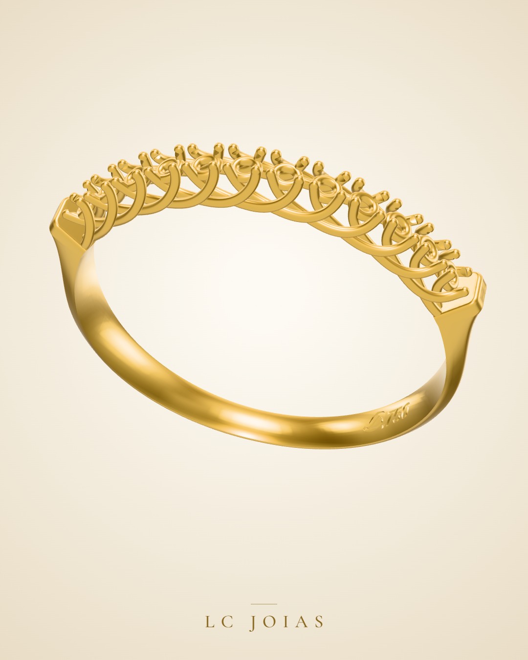 Anel 3854 anel 1.5mm em ouro