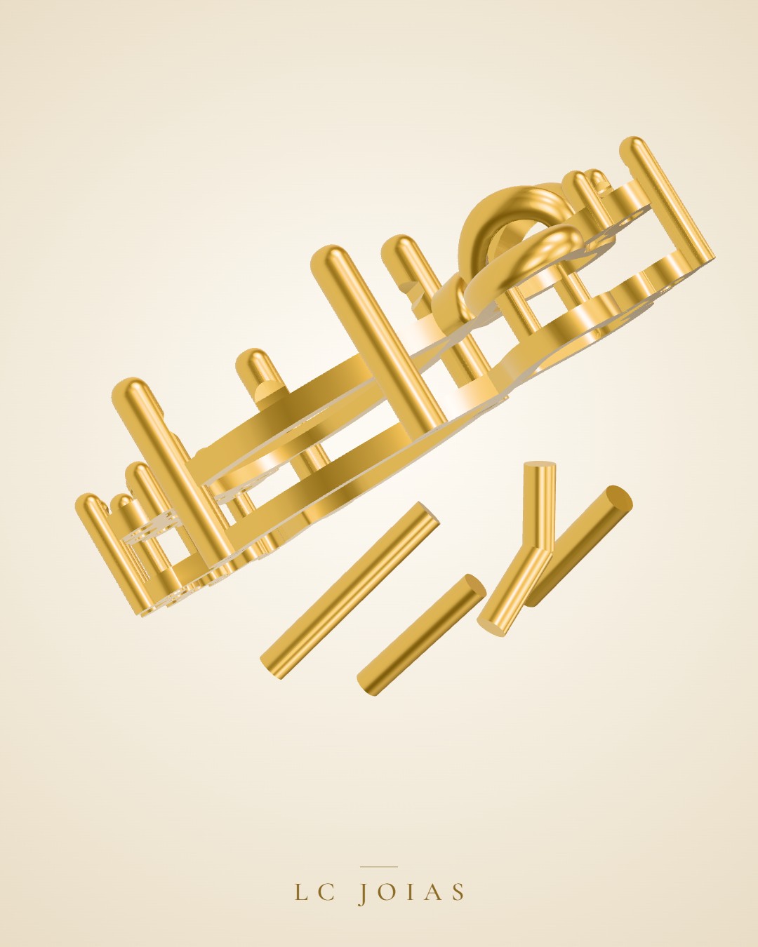 Pingente d 0026 pg em ouro