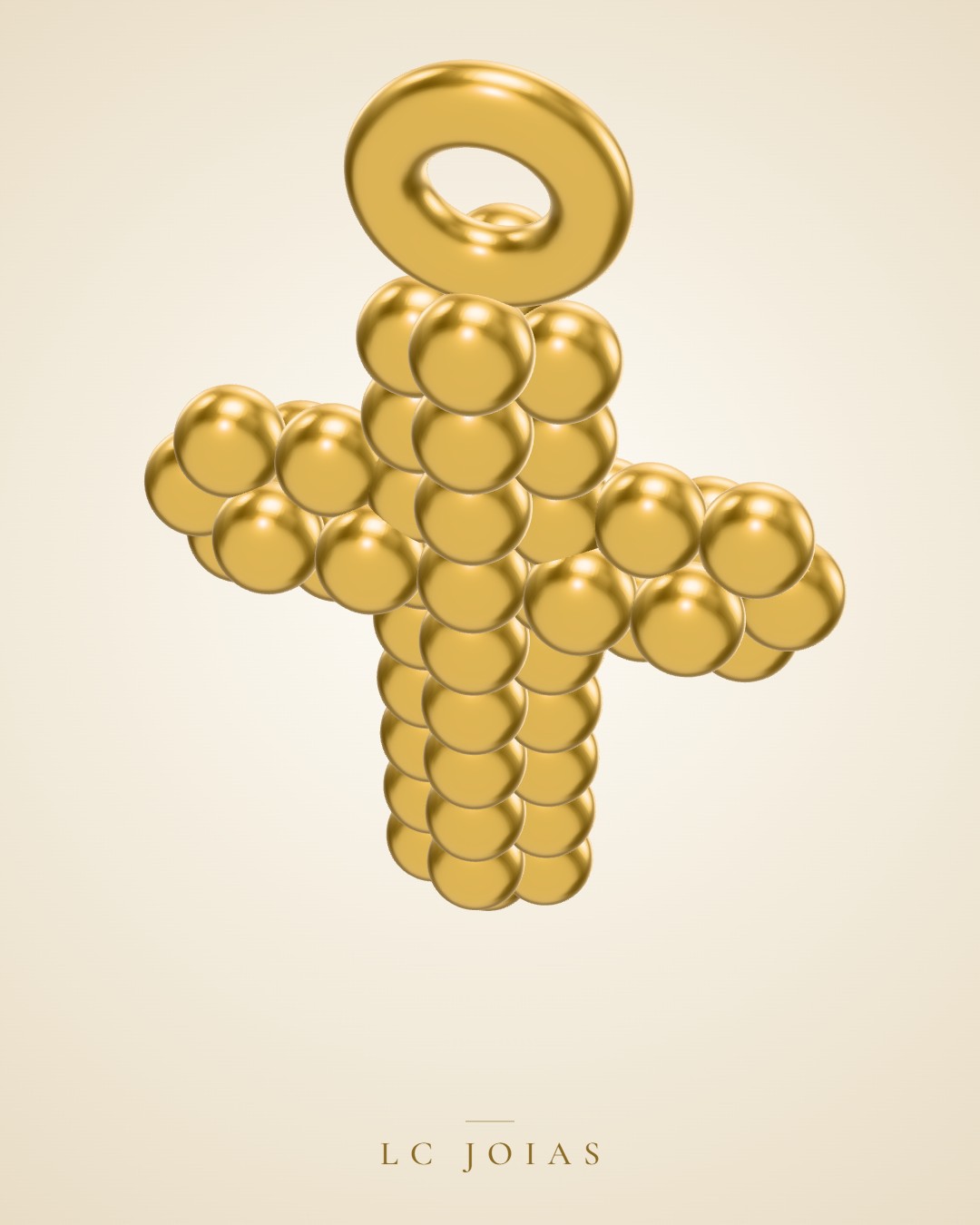 Anel 7640 an cruz em ouro