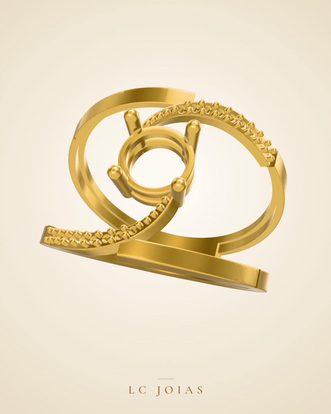 Anel an pedra 6 mm s em ouro