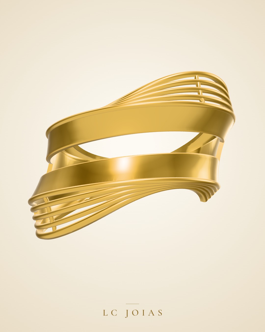 Anel an 100 stl em ouro