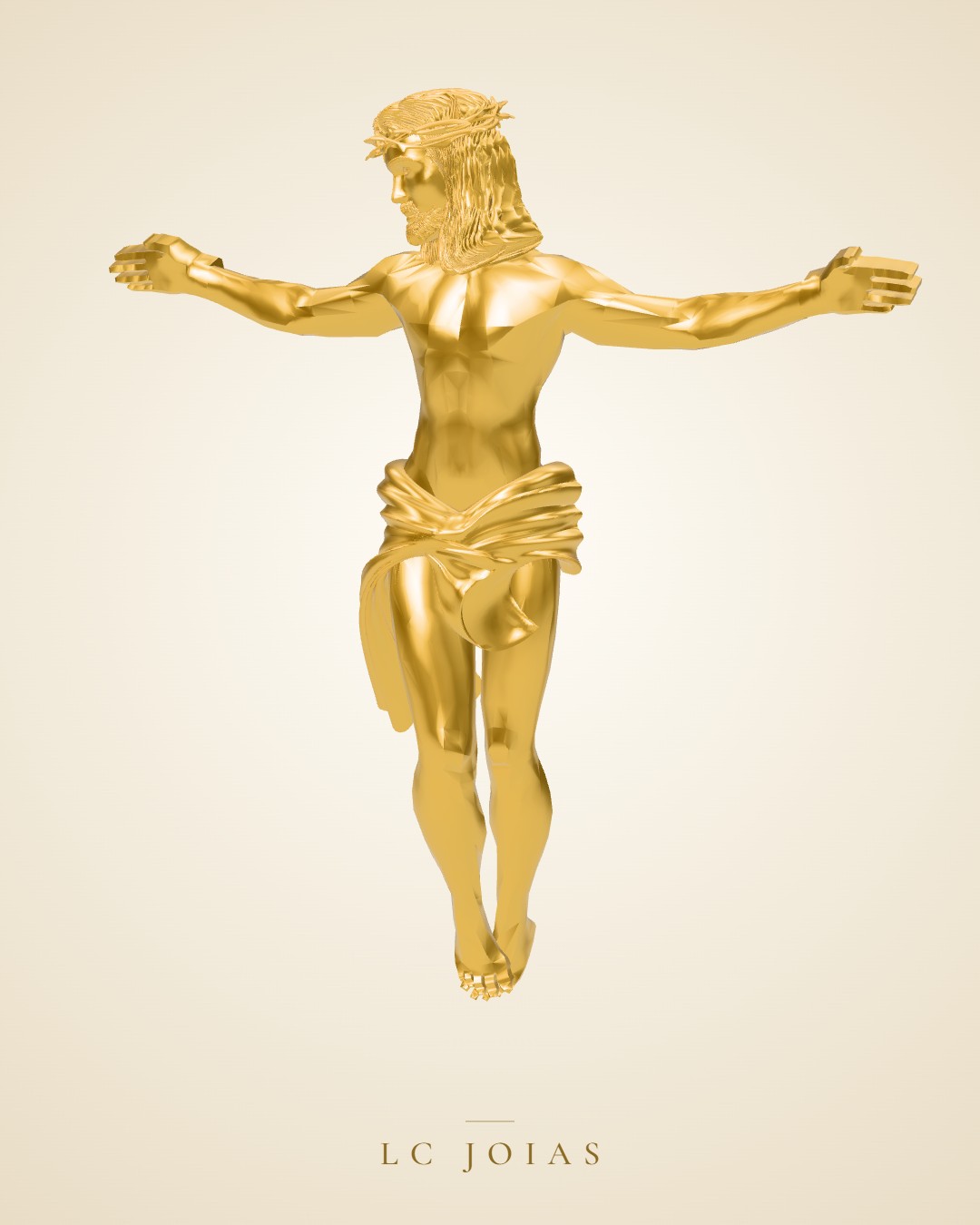 Pingente religioso cristoverso em ouro