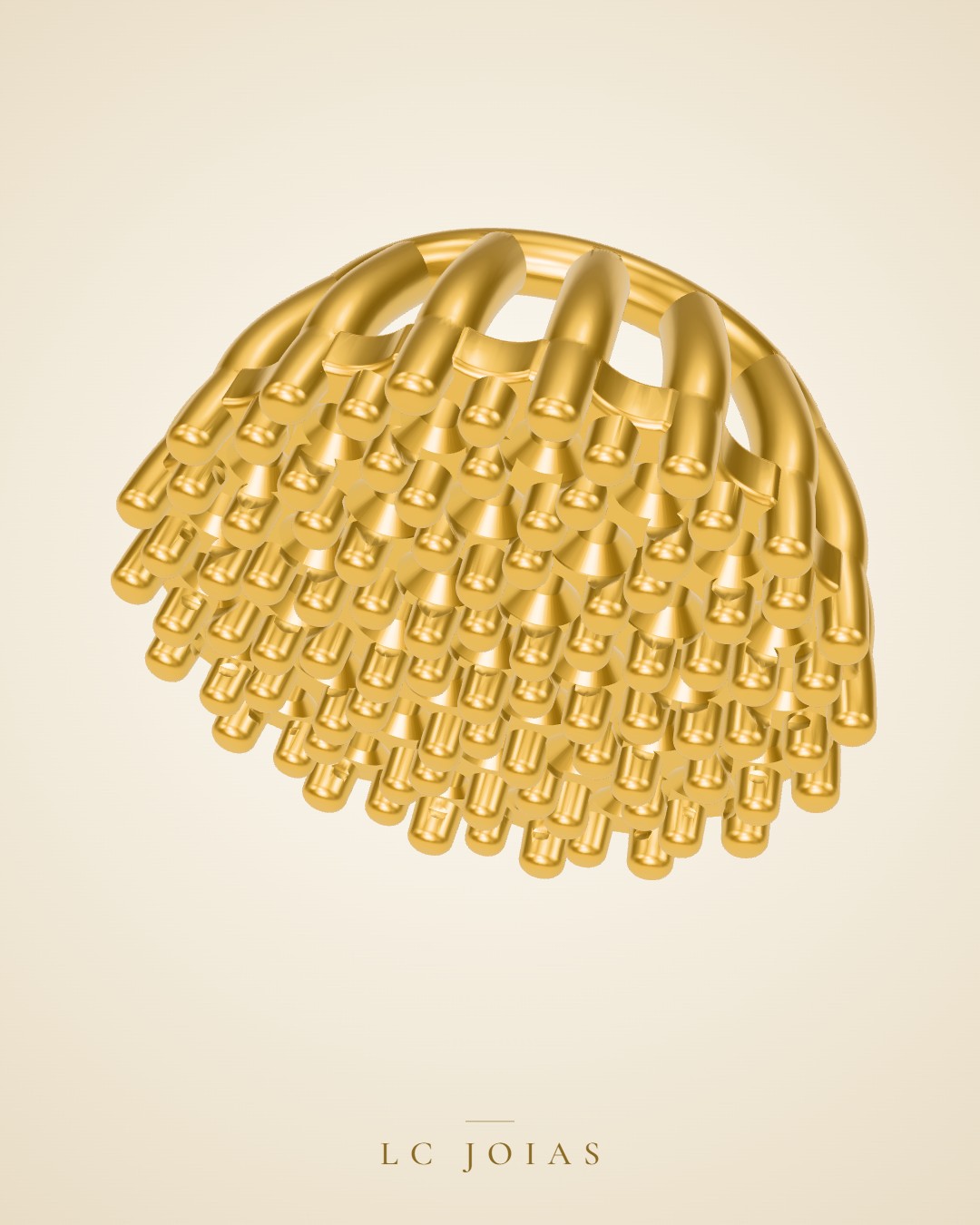 Anel 7061 an aplique em ouro