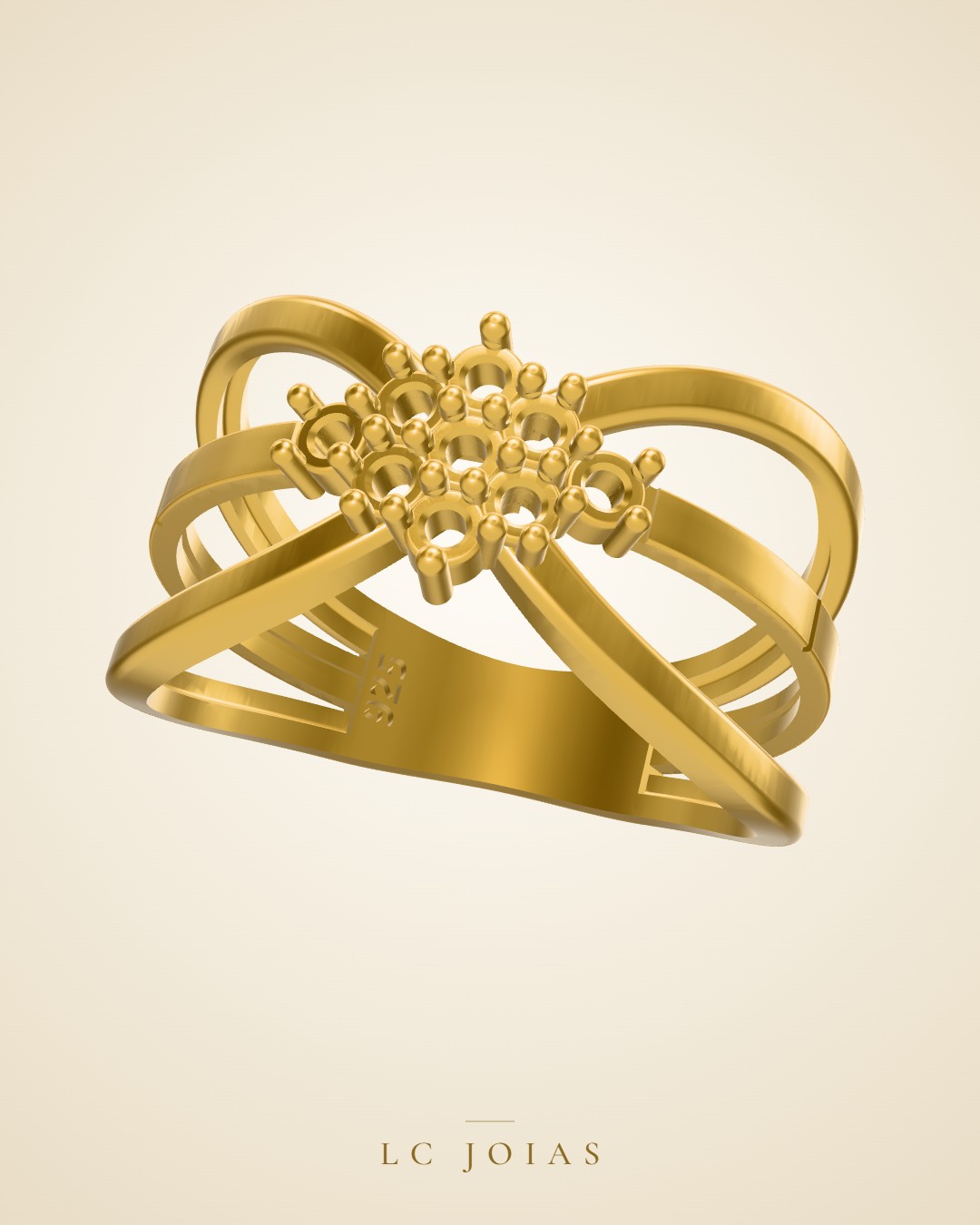 Anel an pedra 2 mm s em ouro