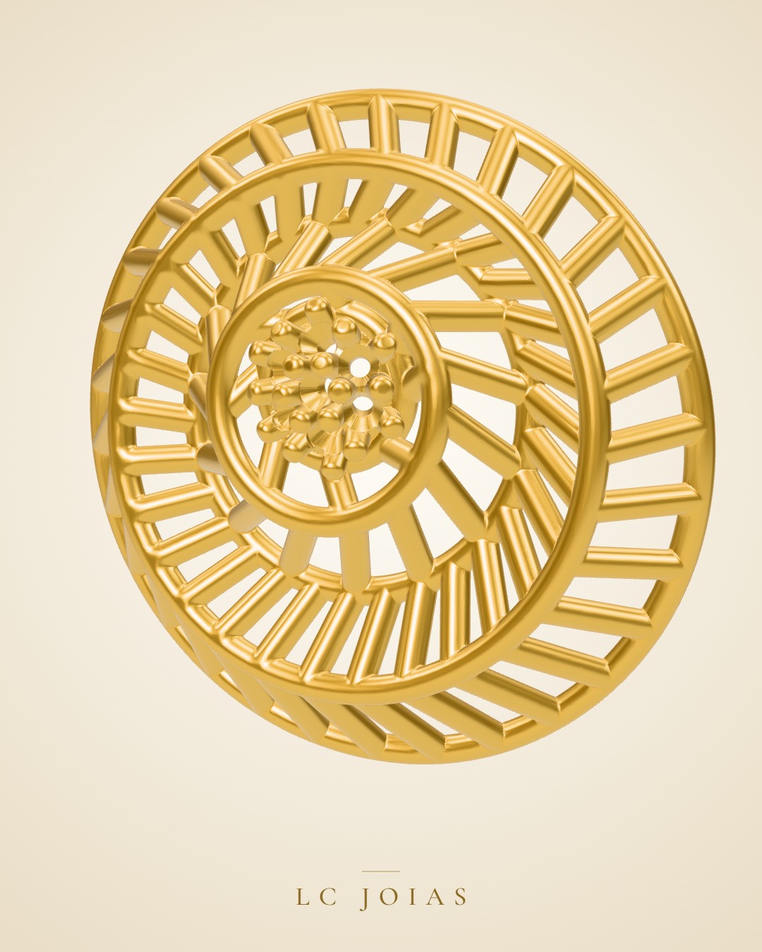 Brinco brinco espelho em ouro