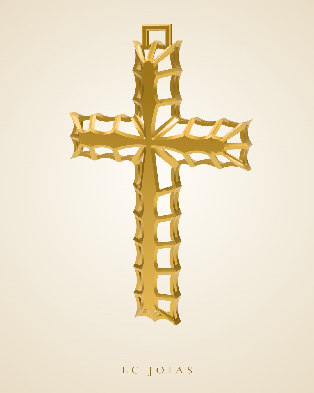 Pingente religioso cruz-9 em ouro