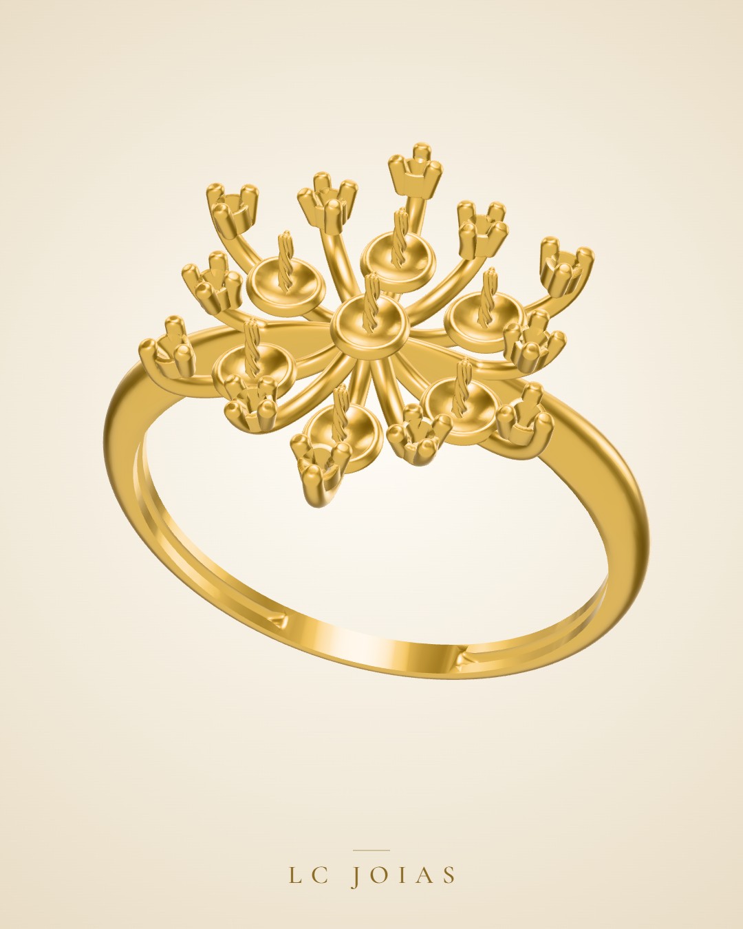 Anel 8643 anel chuv em ouro