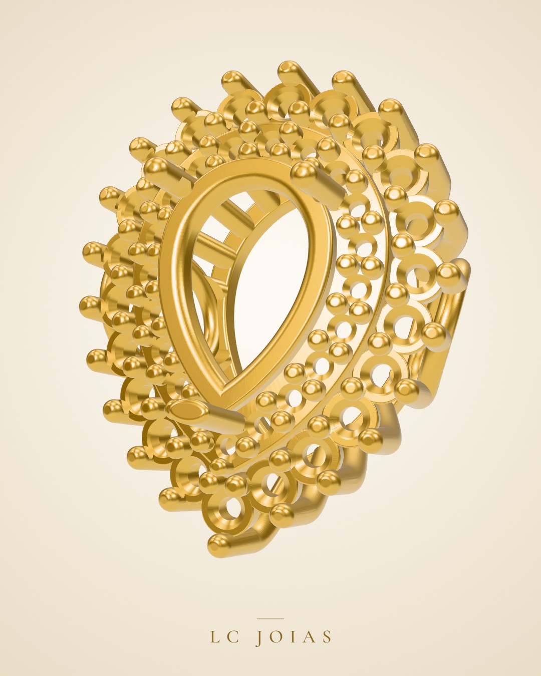 Berloque 1116 ber gota em ouro