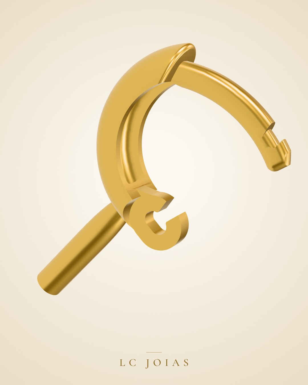 Brinco d 0129 br 8mms em ouro