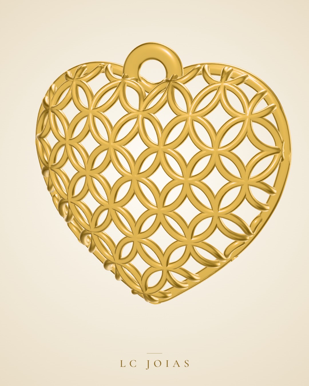 Pingente d 0075 pg meia face m em ouro