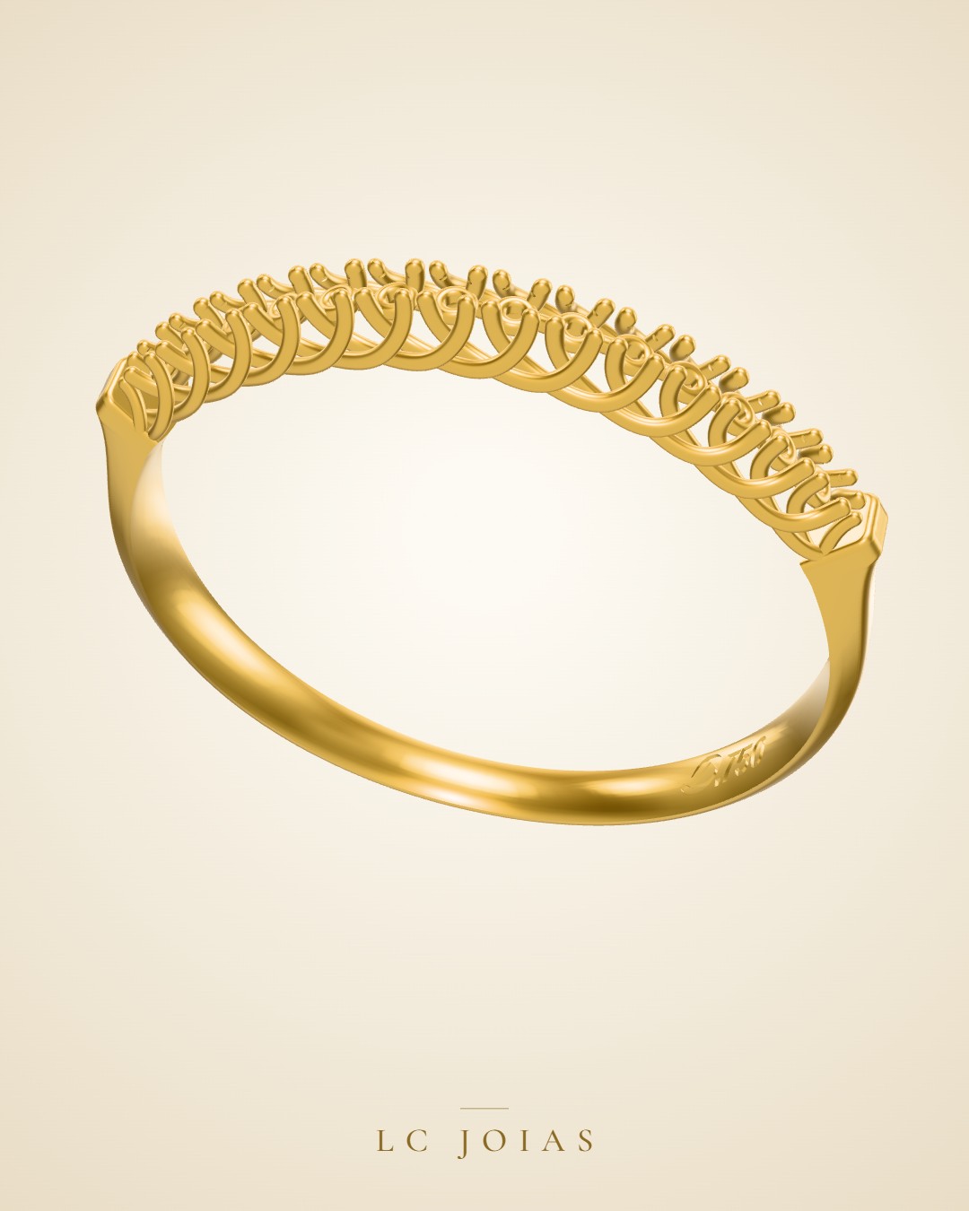 Anel 3850 anel 1mm em ouro