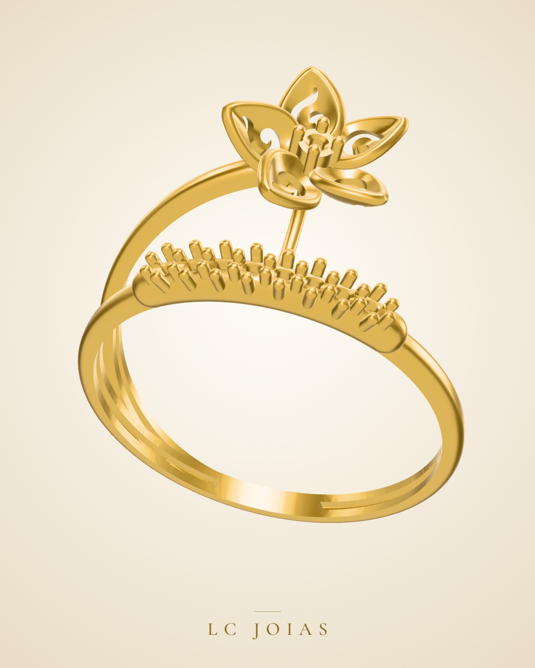 Anel lr 104 an em ouro