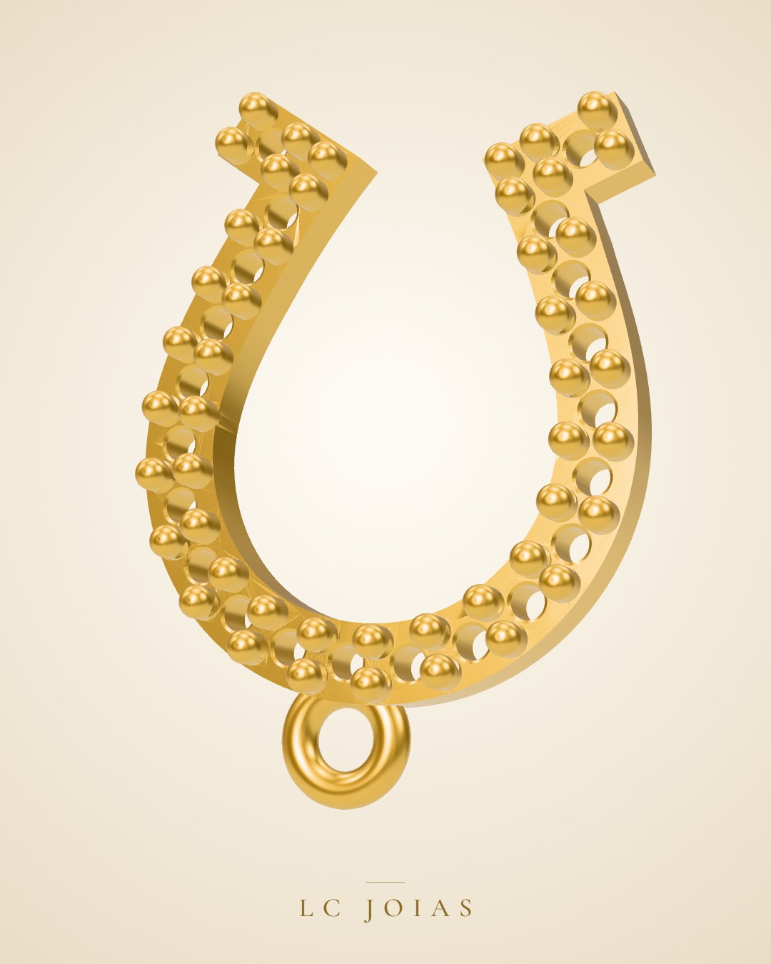 Berloque 1098 z ber ferradura em ouro