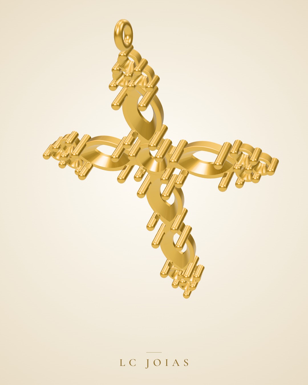 Pingente religioso 7185 cruz em ouro