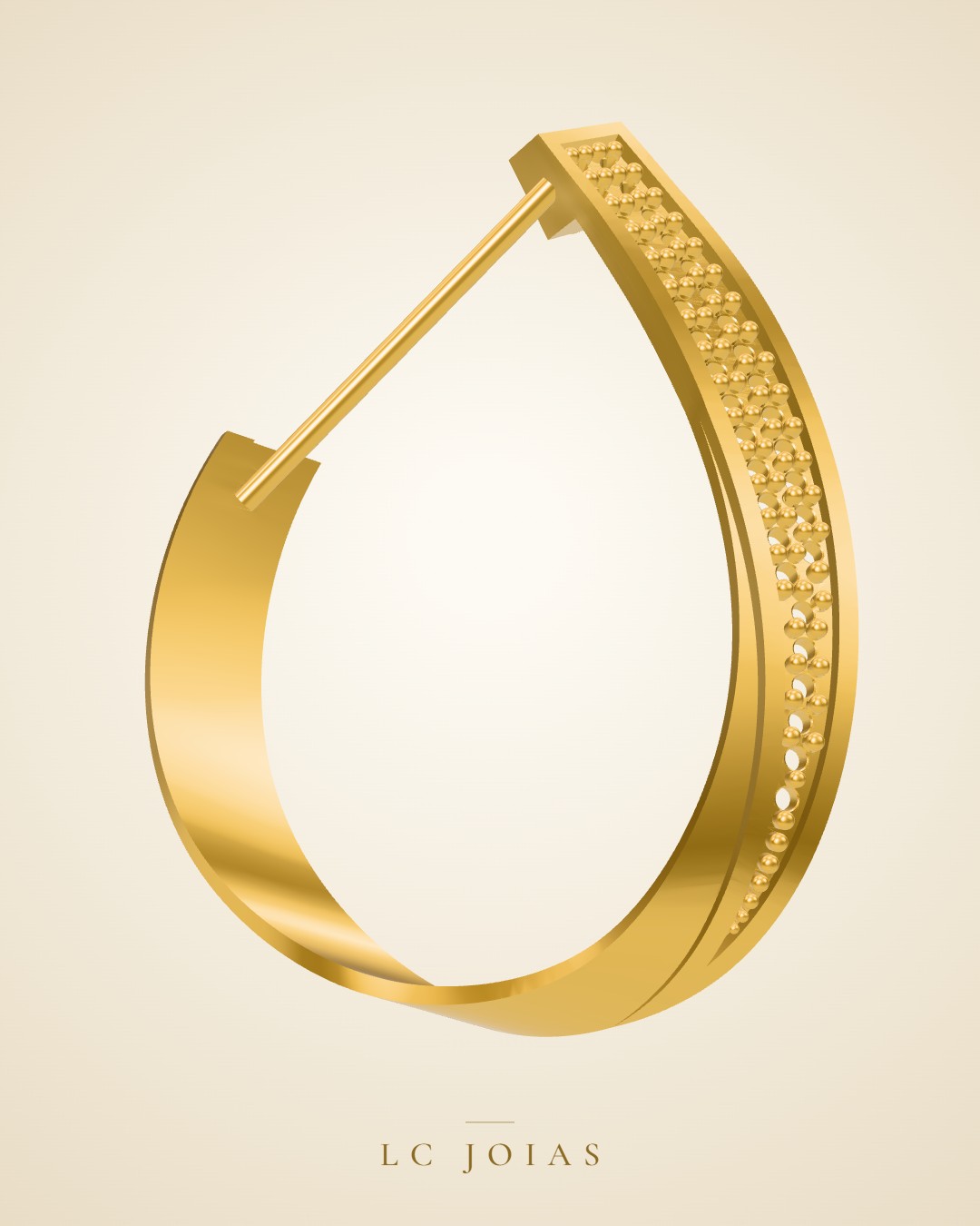 Brinco 7637 br c espelho em ouro