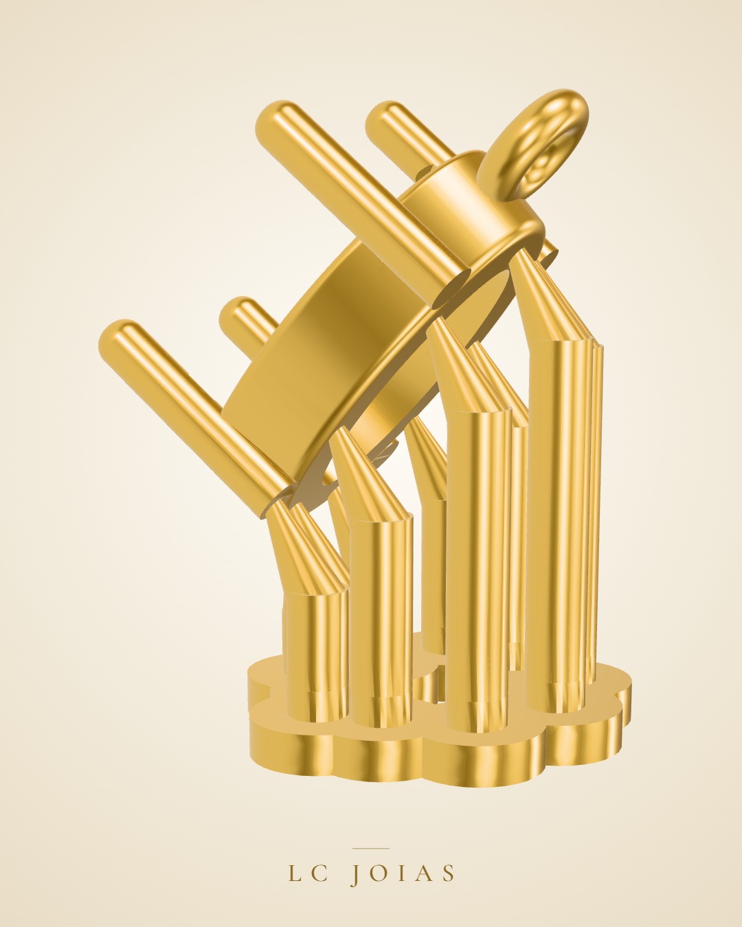 Pingente 02 pg em ouro