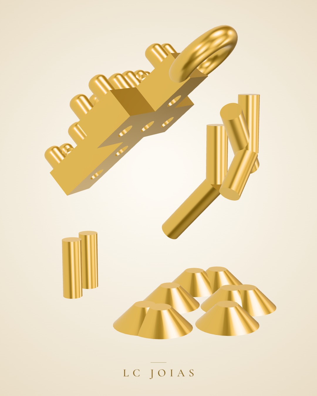 Pingente d 0012 pg apl em ouro