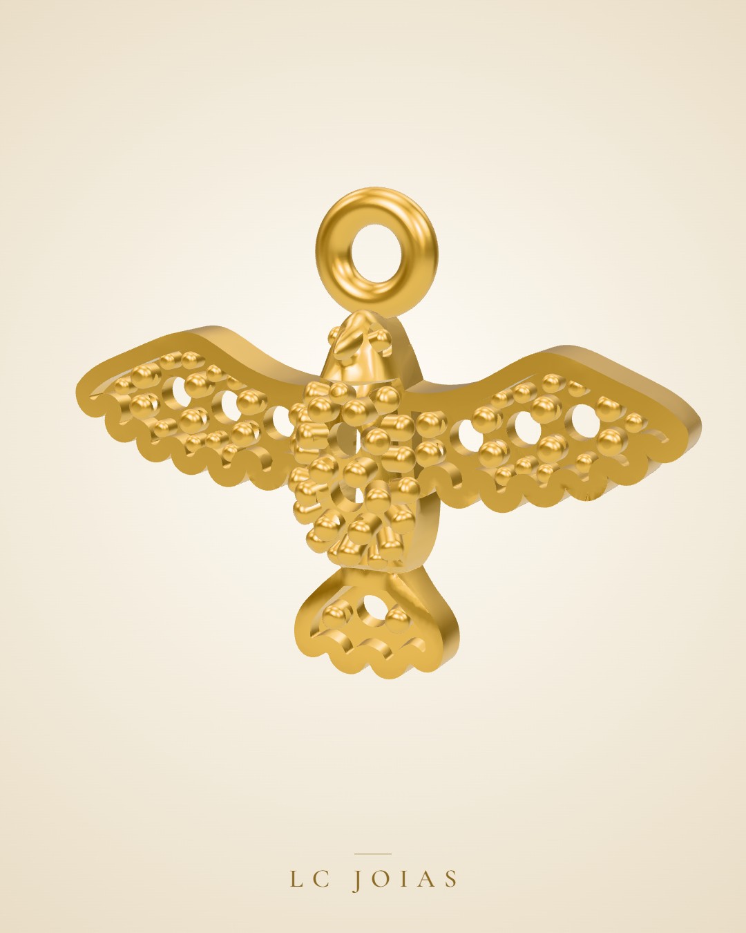 Pingente religioso 0403pg espirito santo em ouro