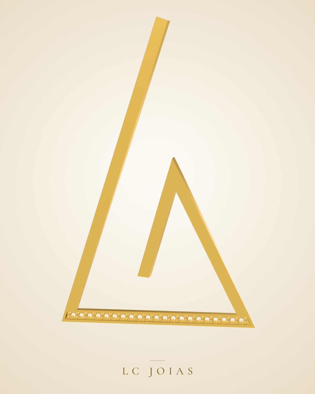 Brinco br triangulo l1 em ouro