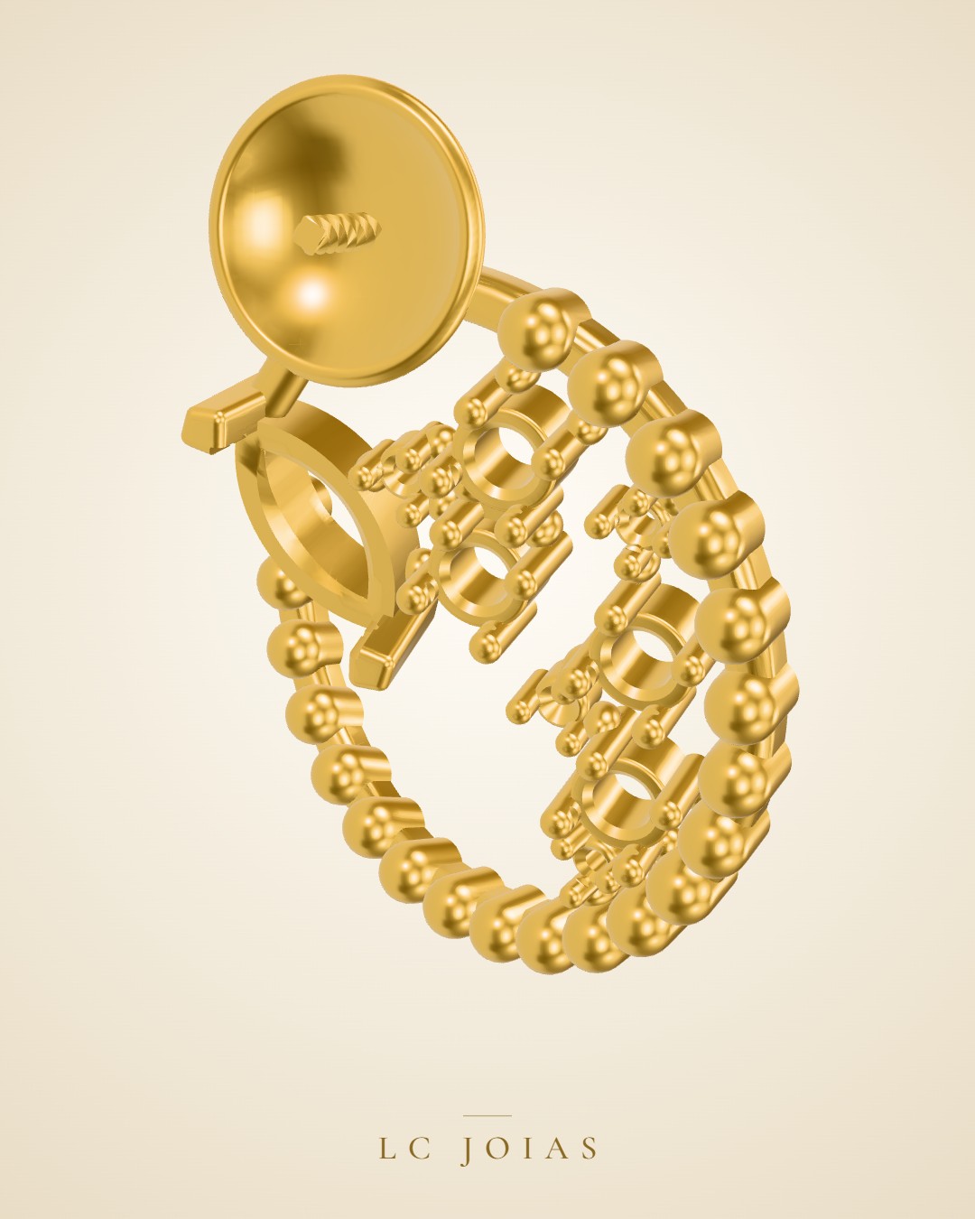 Brinco 8673 br a espelhar em ouro