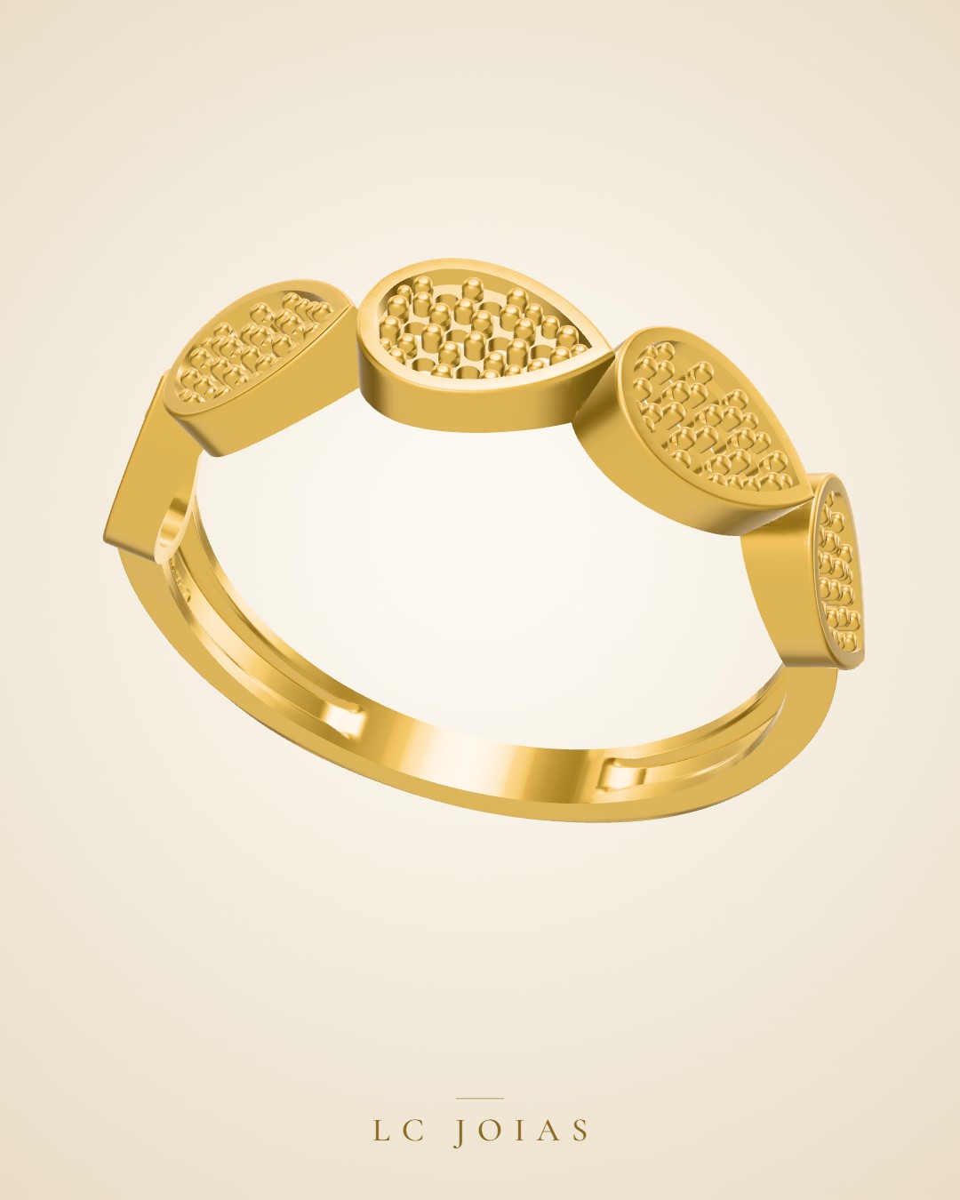 Anel 0232an em ouro