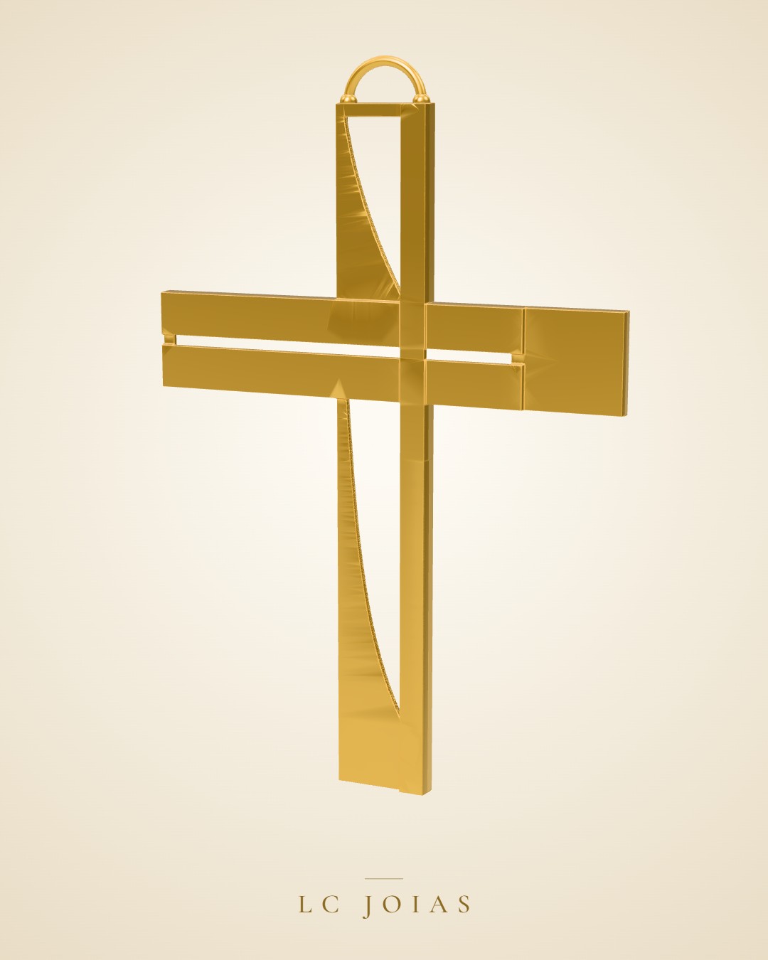 Pingente religioso 3665 1 cruz em ouro