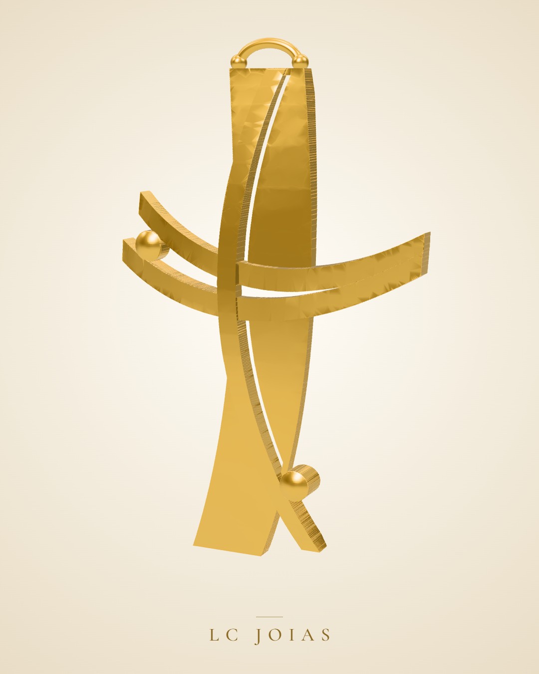 Pingente religioso 3711 7 cruz em ouro