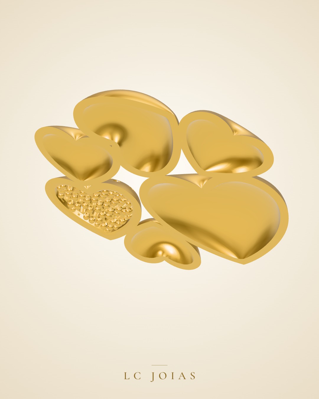 Brinco 7523br espelho em ouro