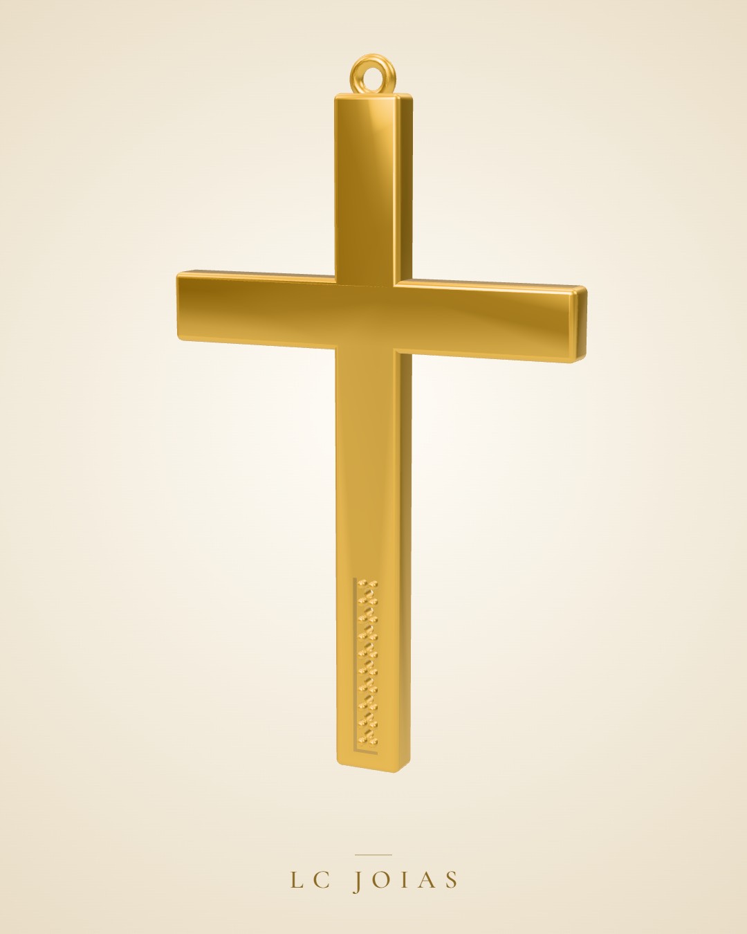 Pingente religioso cruz 2 45mm em ouro