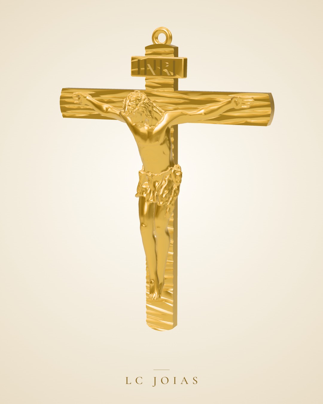 Pingente religioso cruz 4 45 mm em ouro