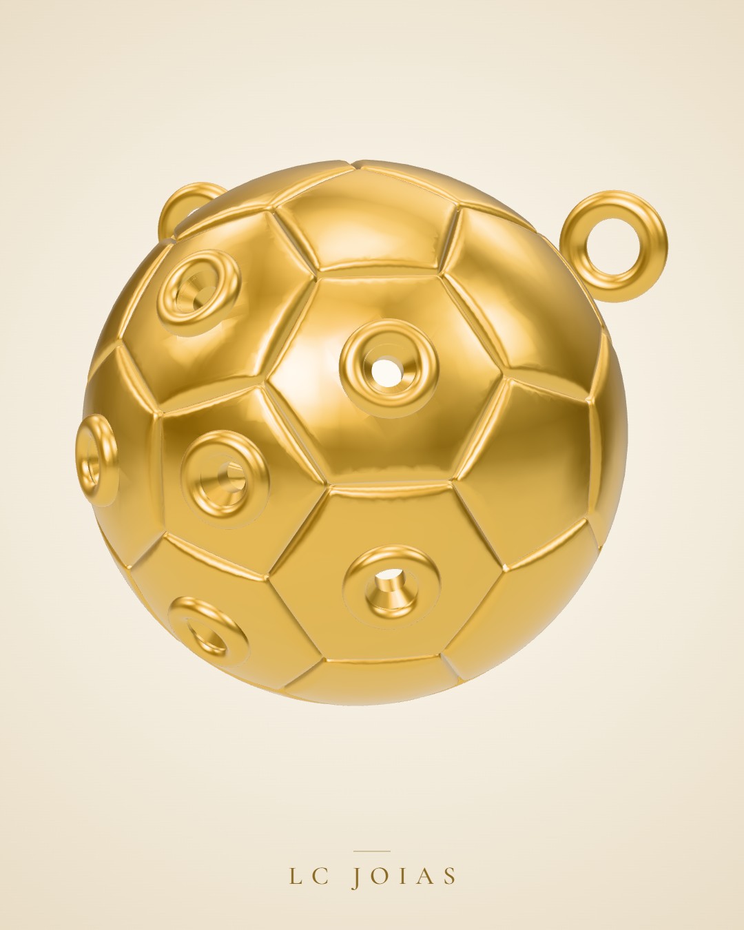 Pingente 3611 ping bola em ouro
