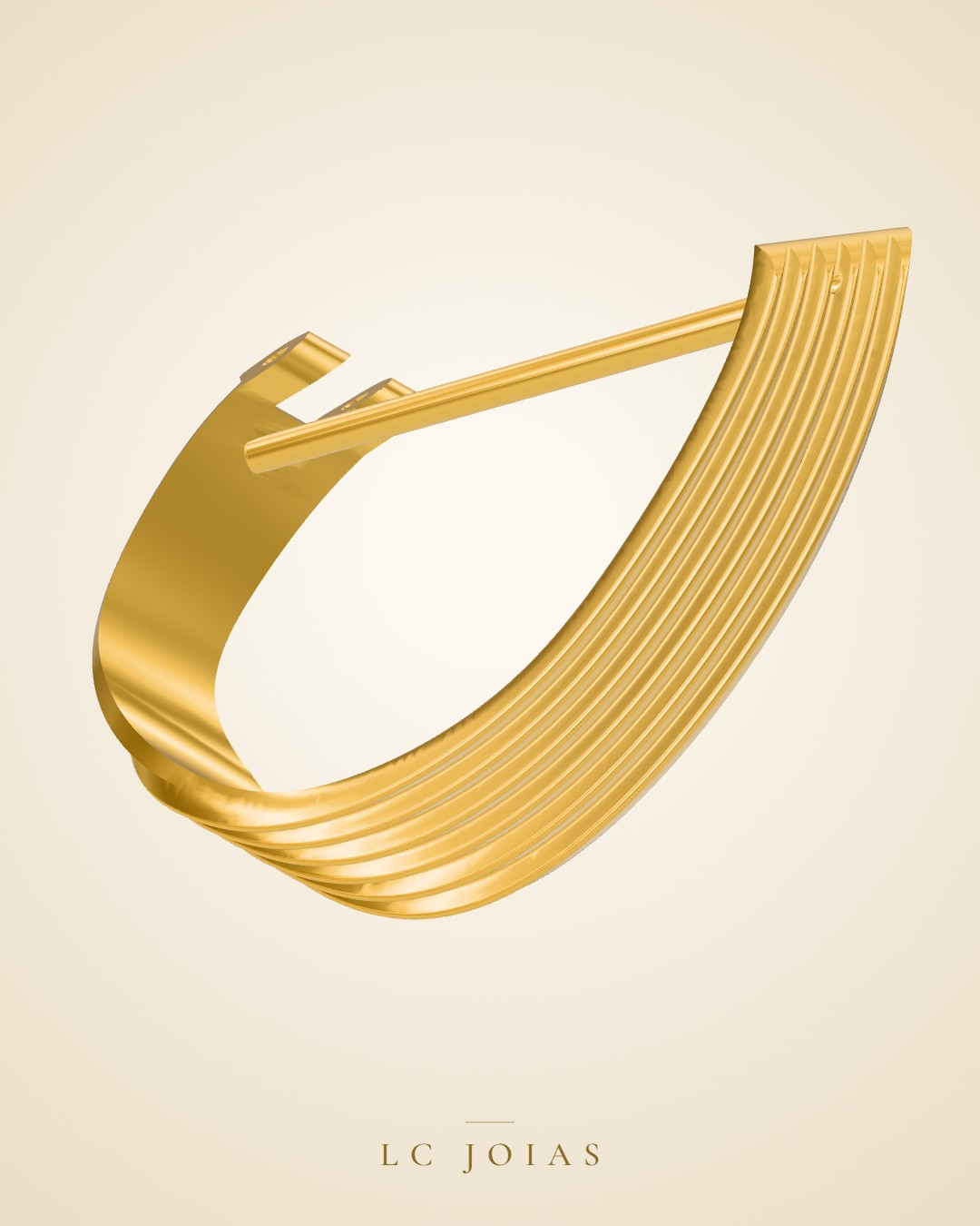 Brinco 7637 br b espelho em ouro
