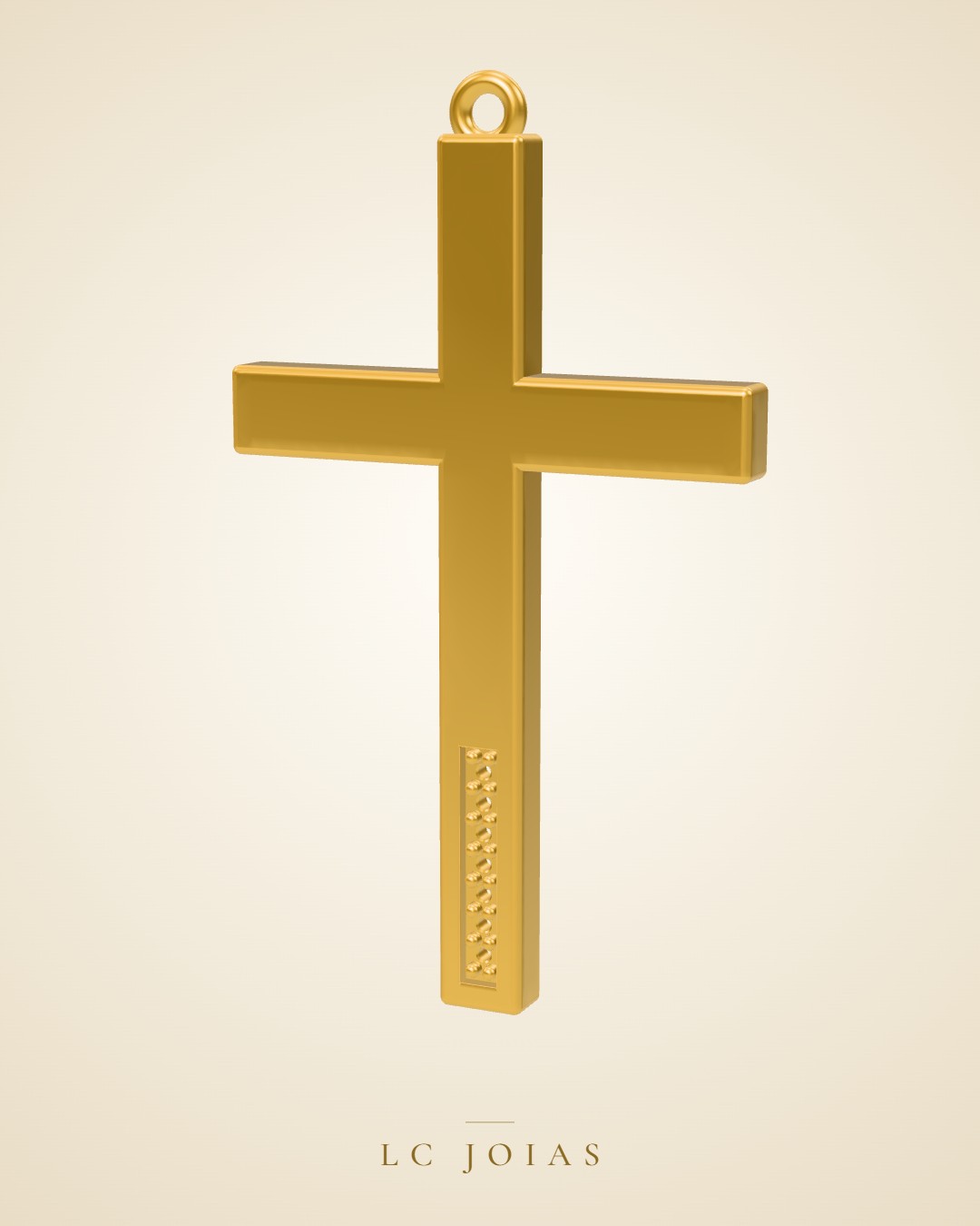 Pingente religioso cruz 2 35mm em ouro