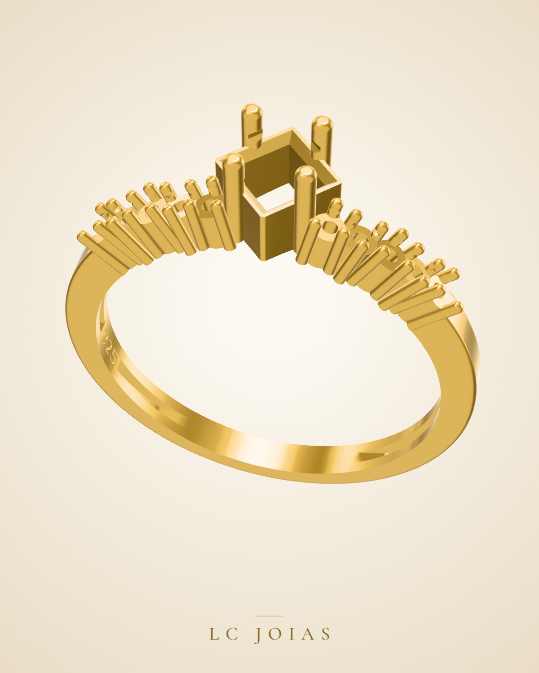 Anel ag 2222 an em ouro