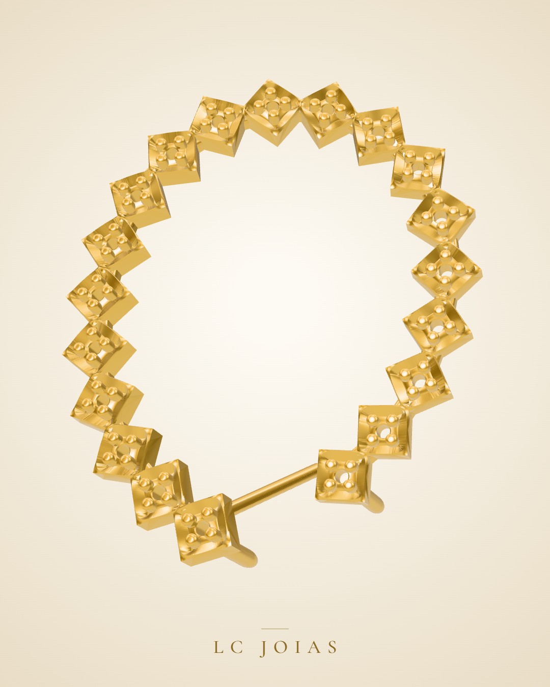 Brinco 7499 br espelhar em ouro