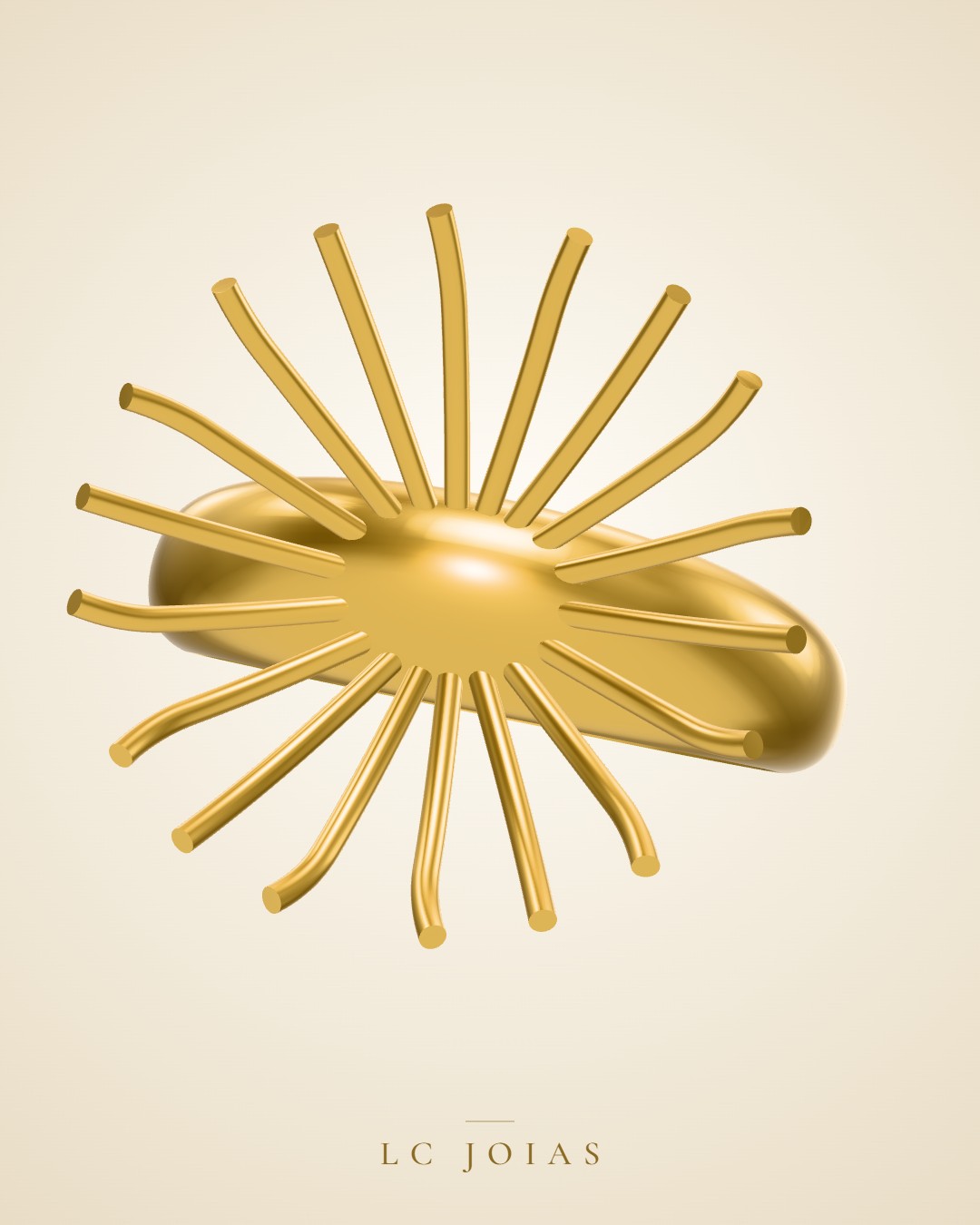 Anel 7073 an novo em ouro