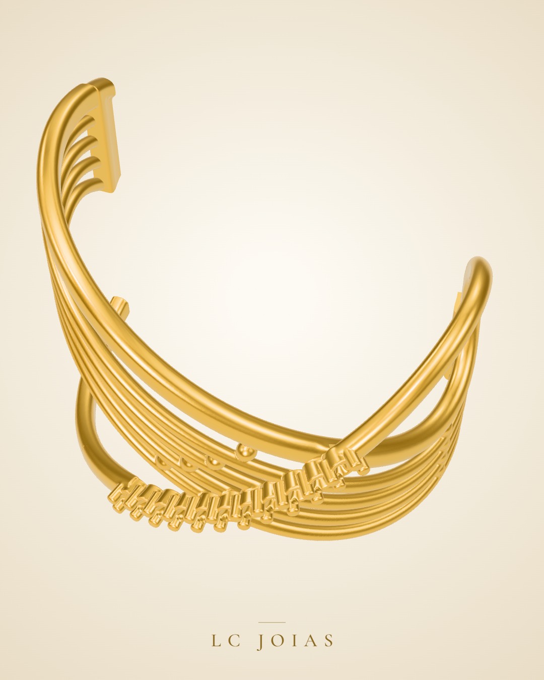 Anel 7848 an apilque em ouro