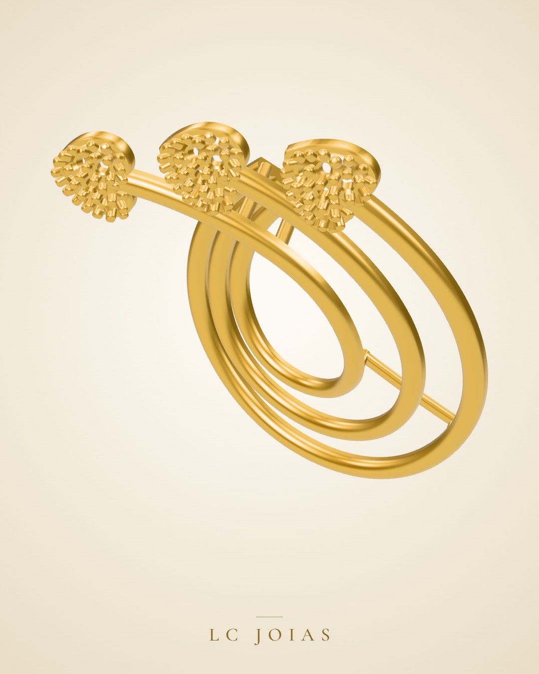 Brinco 7472 br espelho em ouro
