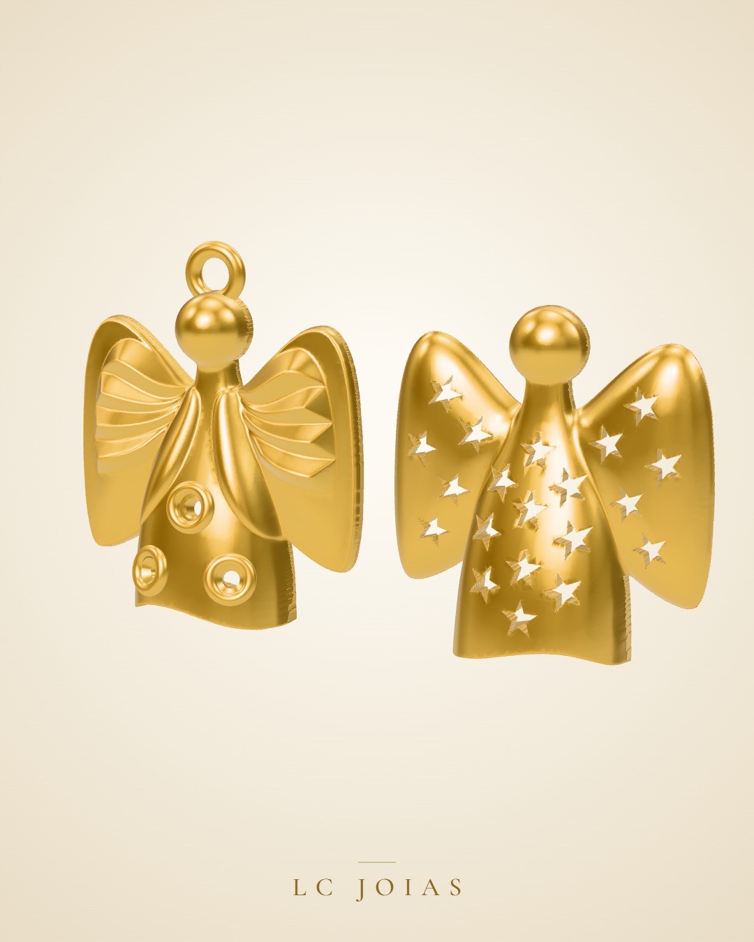 Pingente religioso 3629 anjo em ouro