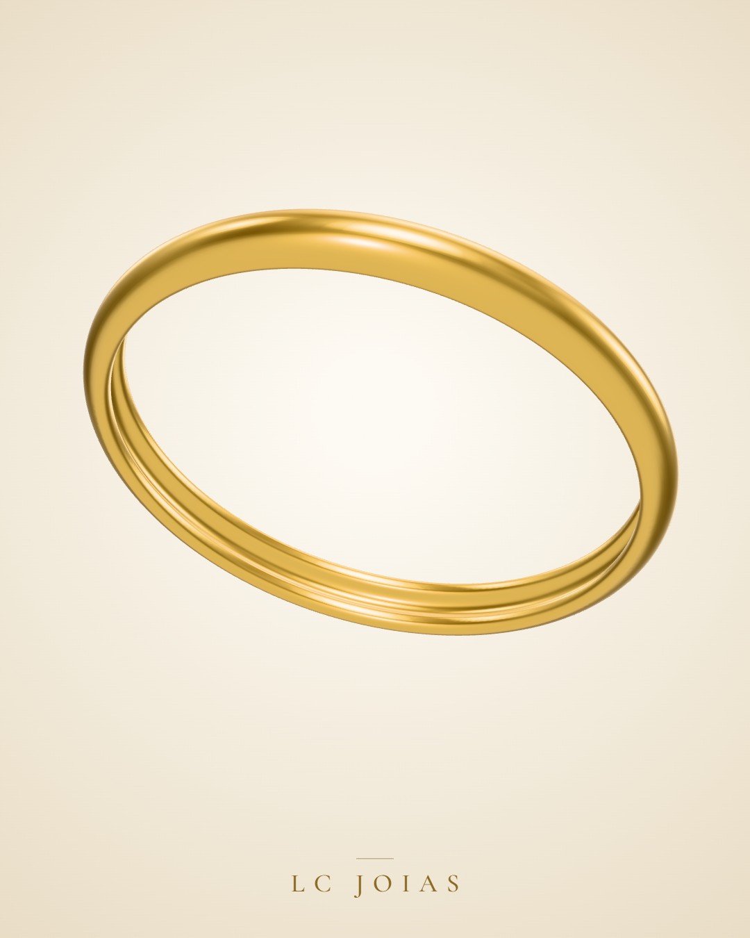Aliança 2mm fem em ouro