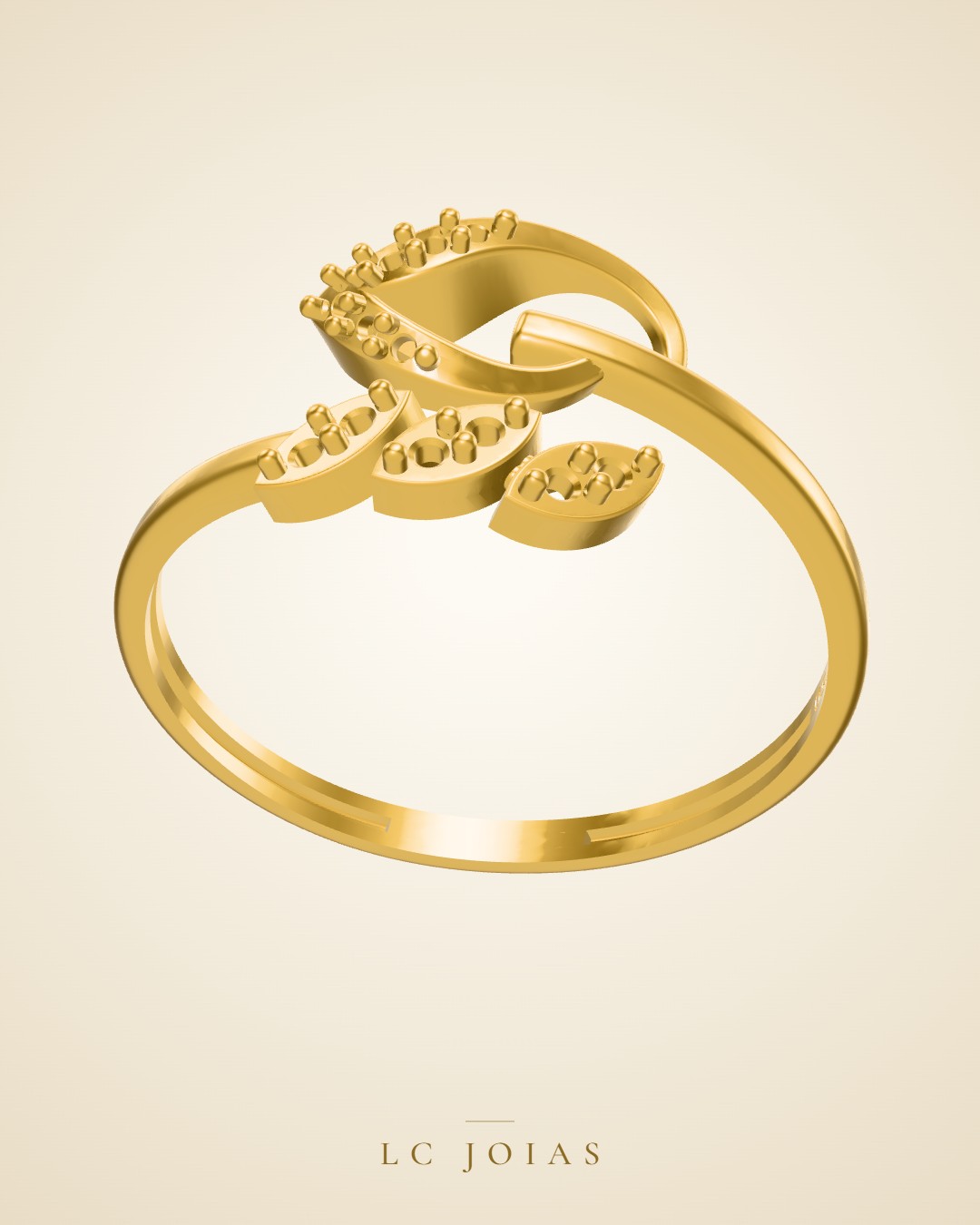 Anel lr 124 an em ouro