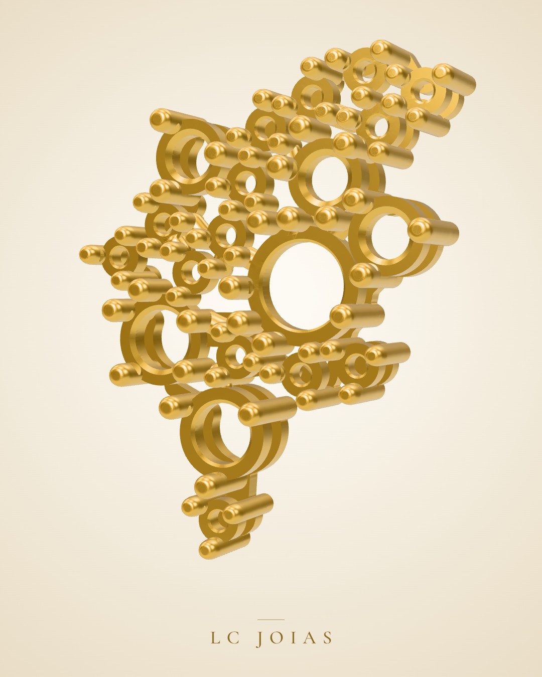 Brinco 8052 br espelho em ouro