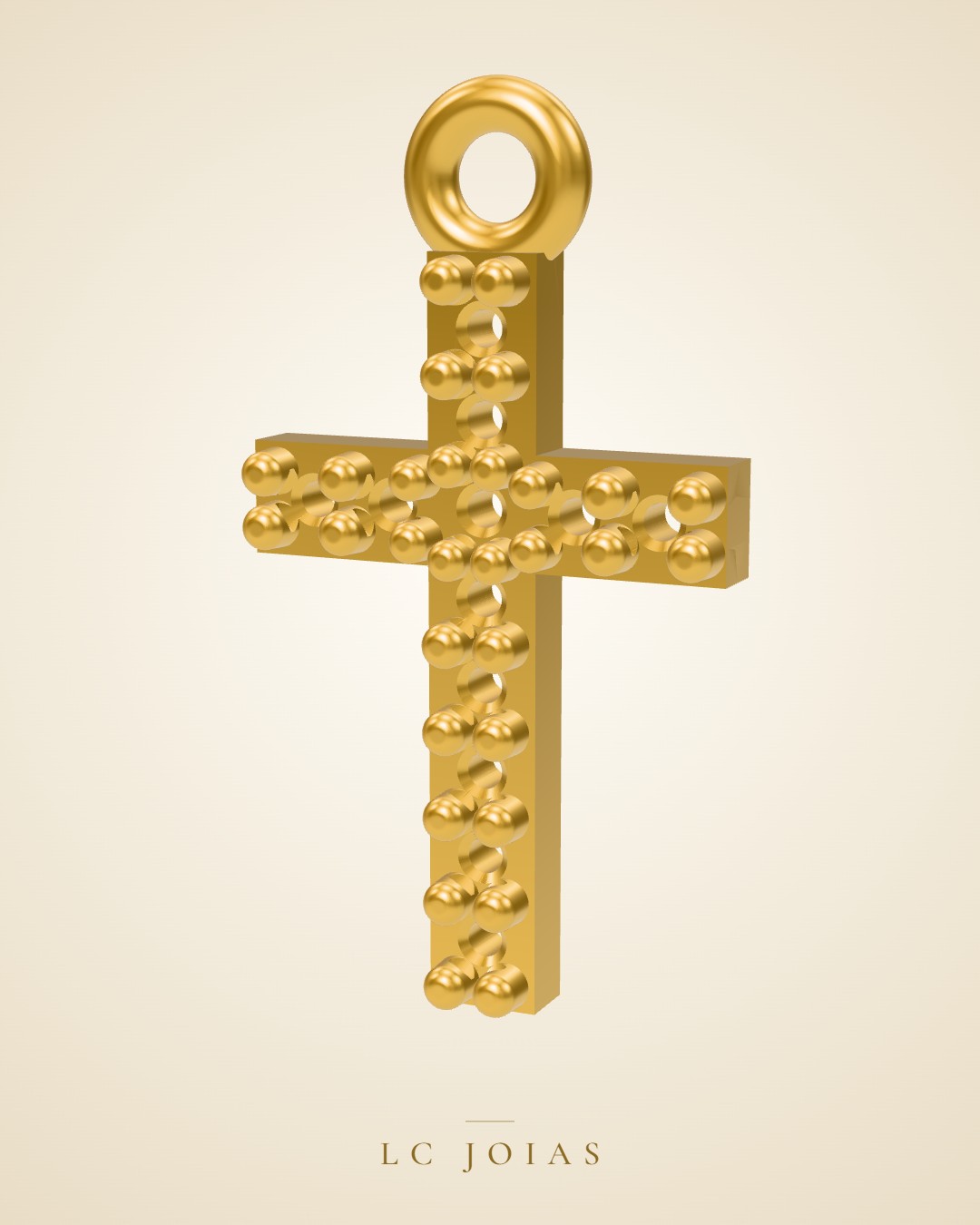 Pingente religioso 7335 cruz em ouro