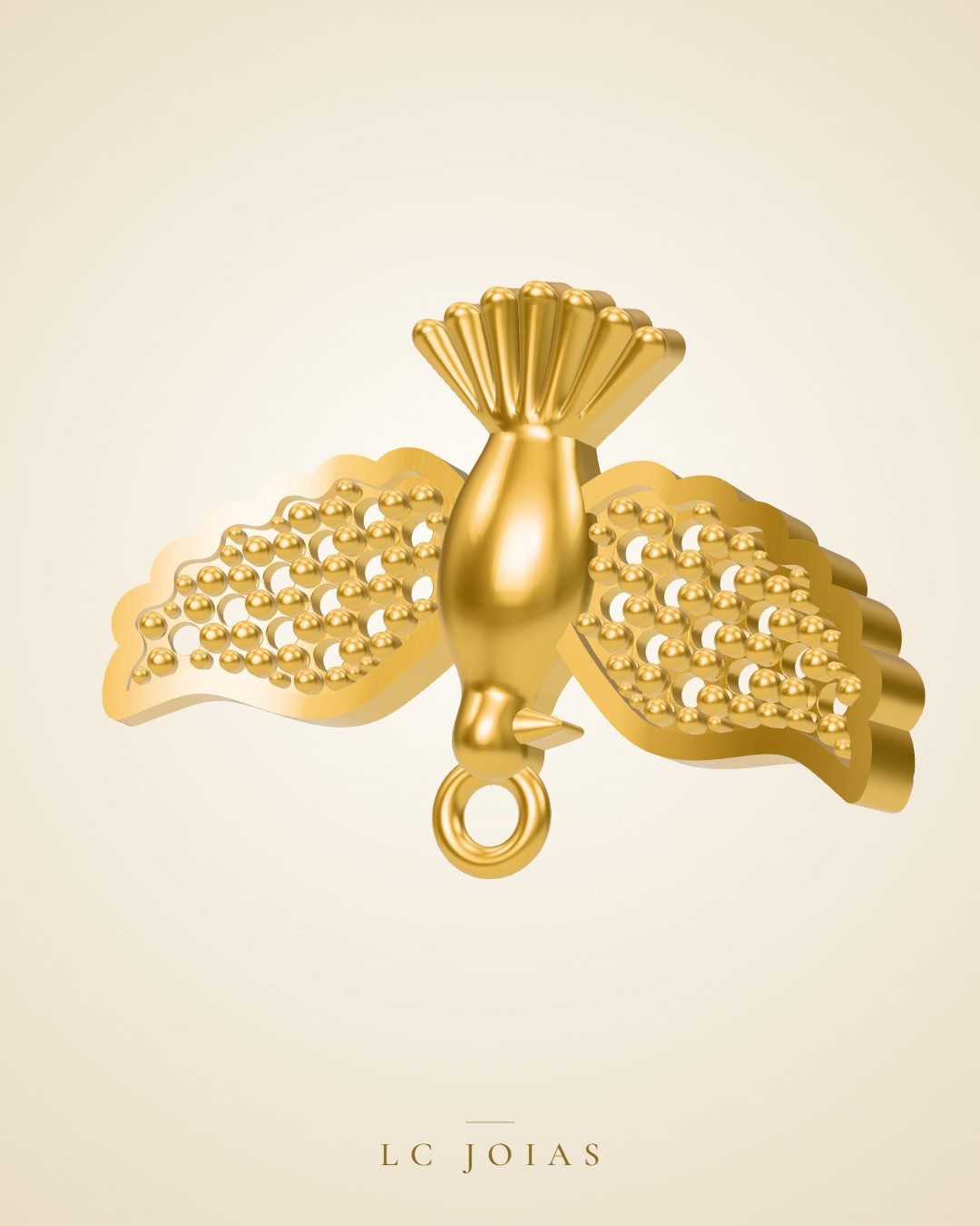 Pingente religioso 1103 z ber esp santo em ouro