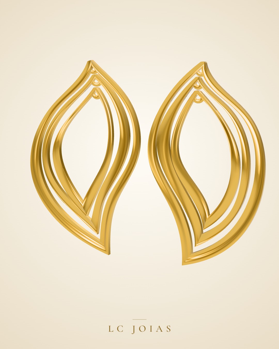 Brinco 3662 br liso em ouro