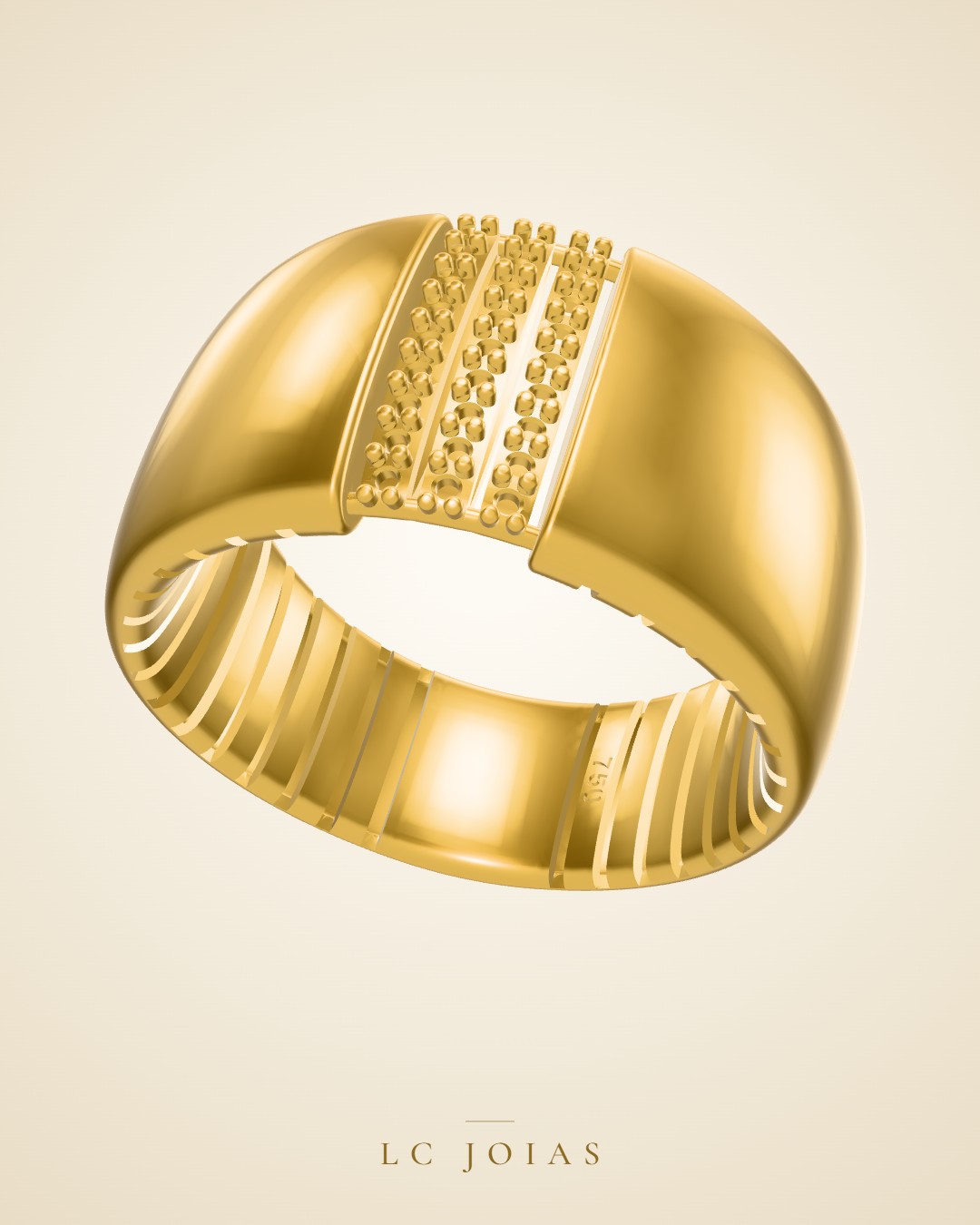 Anel d 0135 an numero 16 em ouro