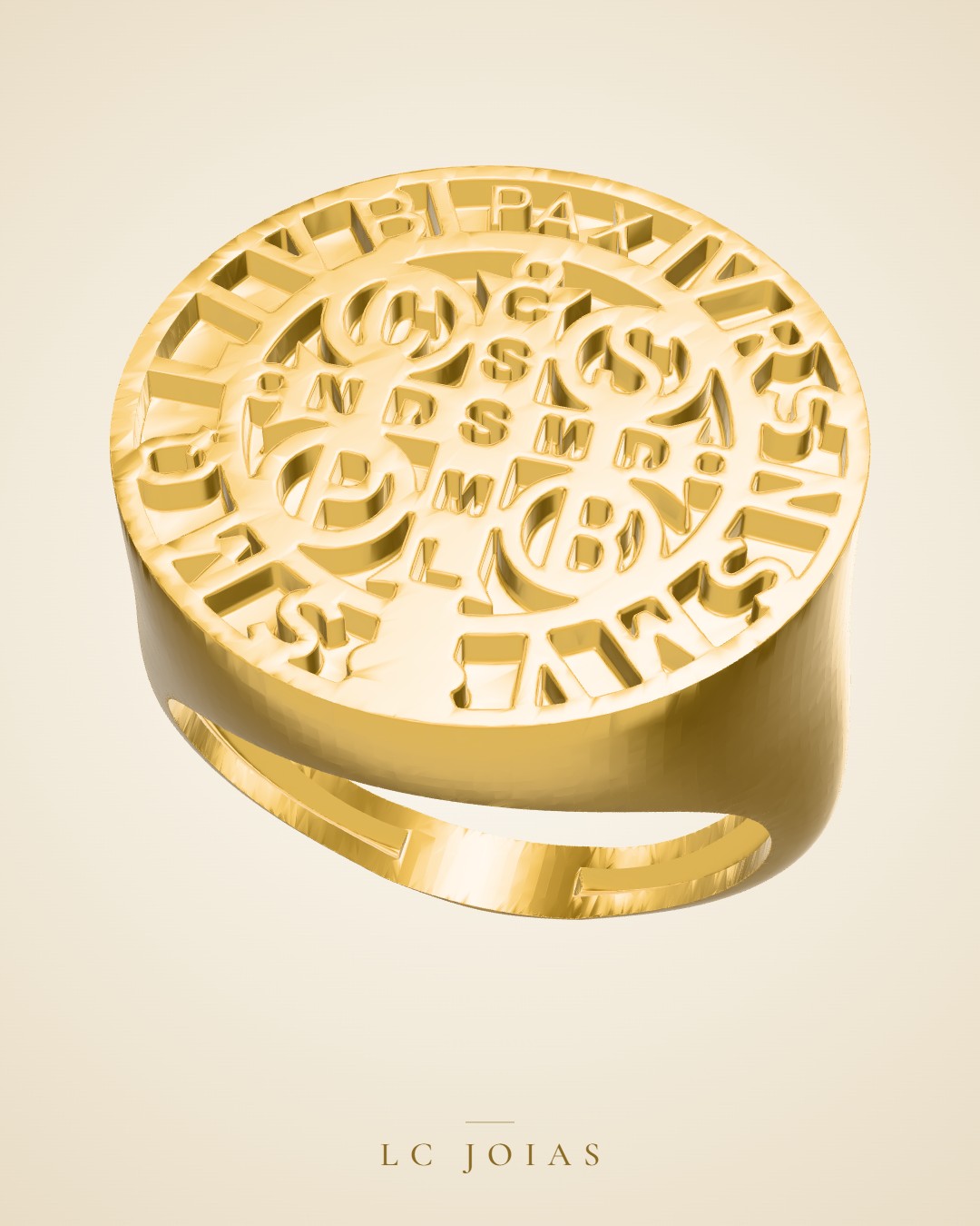 Anel an saso bento n 20 ok em ouro