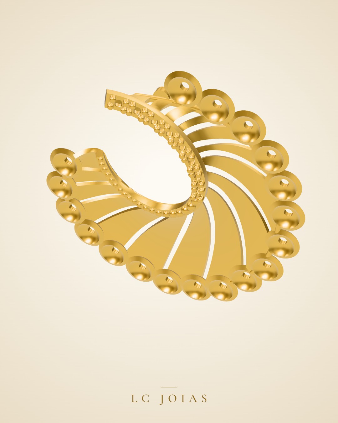 Brinco 8383 br lado 1 em ouro